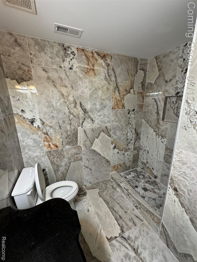 45562 Warwick Dr, Macomb, MI 48044 - full bathroom with tiled shower and tile walls