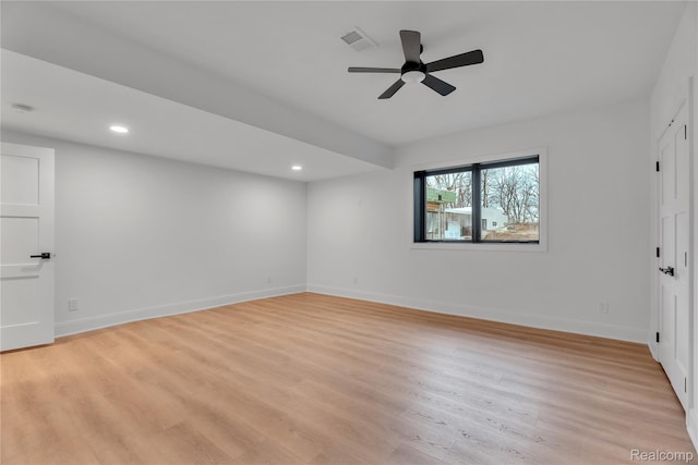 4627 Cimarron Dr, Bloomfield Hills, MI 48302 - unfurnished room with light wood-style floors, a ceiling fan, and recessed lighting
