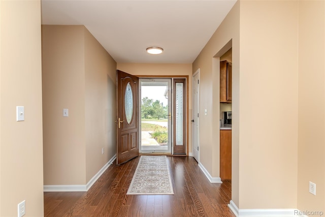 16017 Whippoorwill Ct, Manchester, MI 48158 - entryway featuring dark wood-style floors and baseboards