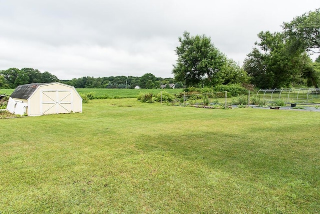 12345 Beadle Lake Rd, Battle Creek, MI 49014 - view of green lawn with a garden and a shed