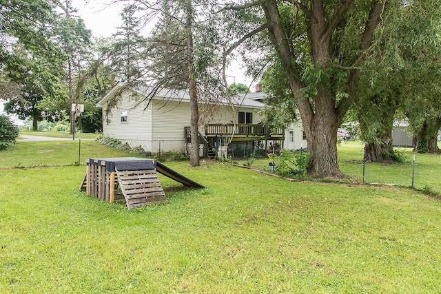 12345 Beadle Lake Rd, Battle Creek, MI 49014 - view of yard with a deck