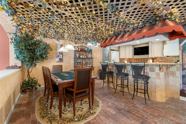 24065 Timber Creek Ln, Flat Rock, MI 48134 - dining room with brick floors