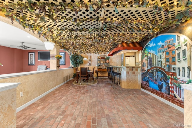 24065 Timber Creek Ln, Flat Rock, MI 48134 - view of patio featuring ceiling fan and outdoor dining area