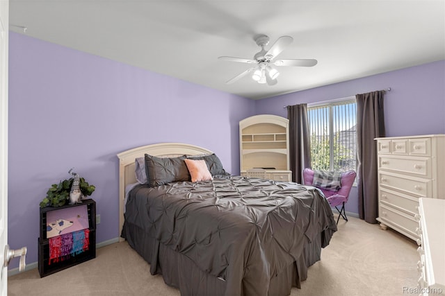 24065 Timber Creek Ln, Flat Rock, MI 48134 - bedroom featuring light colored carpet and a ceiling fan