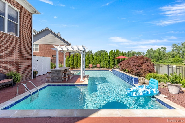 24065 Timber Creek Ln, Flat Rock, MI 48134 - view of pool featuring a pergola and a patio