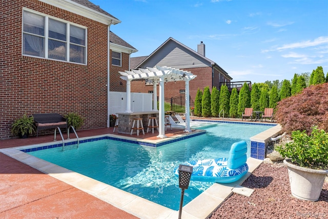 24065 Timber Creek Ln, Flat Rock, MI 48134 - view of swimming pool with a pergola and a patio area