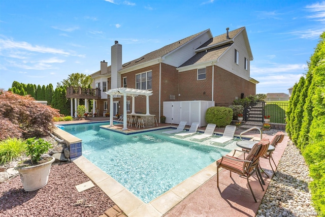 24065 Timber Creek Ln, Flat Rock, MI 48134 - view of swimming pool with a pergola and a patio