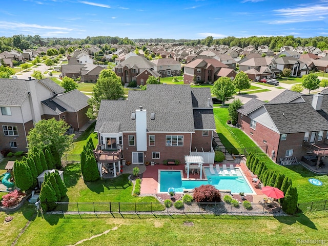 24065 Timber Creek Ln, Flat Rock, MI 48134 - aerial view of residential area featuring a pool