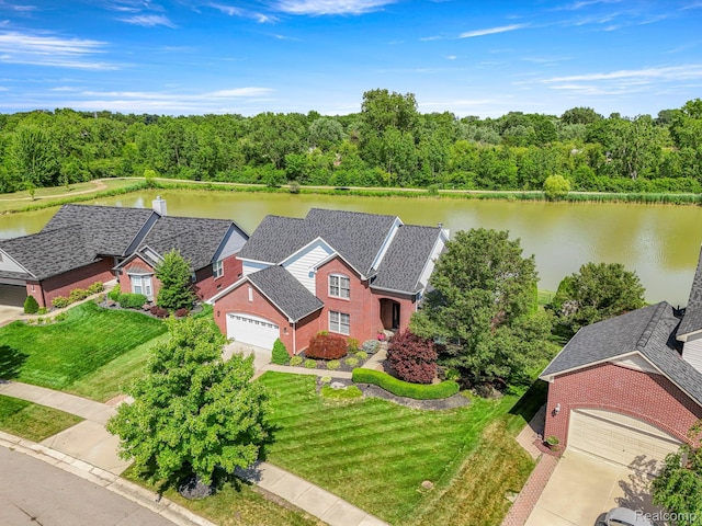 24065 Timber Creek Ln, Flat Rock, MI 48134 - aerial view of property and surrounding area with a nearby body of water