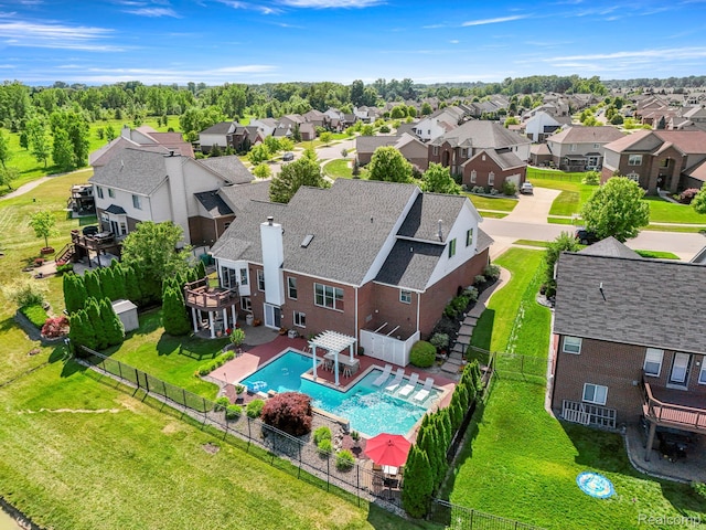 24065 Timber Creek Ln, Flat Rock, MI 48134 - aerial perspective of suburban area with a pool area