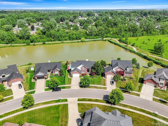 24065 Timber Creek Ln, Flat Rock, MI 48134 - aerial perspective of suburban area with a large body of water