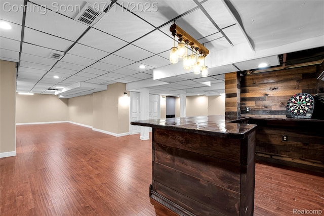 3454 Everett Dr, Rochester Hills, MI 48307 - bar area with wood finished floors and recessed lighting