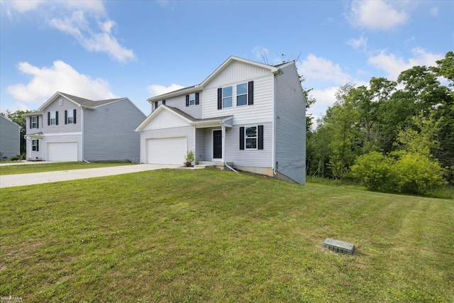 180 Ash St, Corunna, MI 48817 - traditional-style house with concrete driveway, a front lawn, and a garage