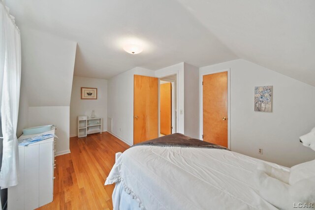 608 Brook St, Tecumseh, MI 49286 - bedroom with lofted ceiling and light wood-type flooring