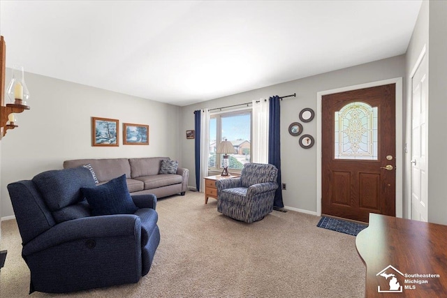 15930 Drysdale St, Southgate, MI 48195 - living room with light carpet and baseboards