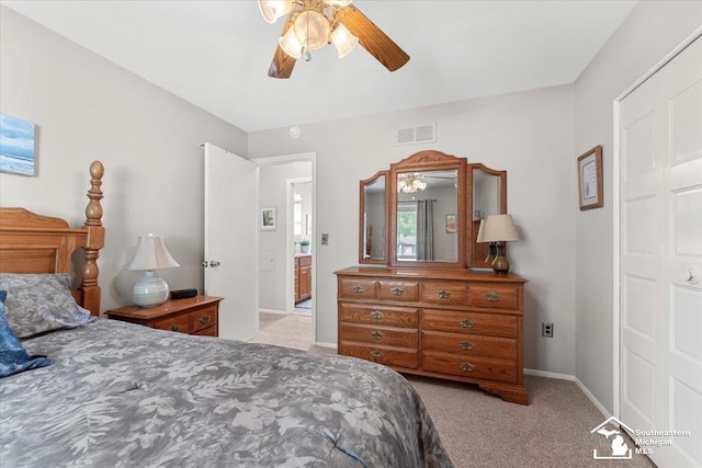 15930 Drysdale St, Southgate, MI 48195 - carpeted bedroom with ceiling fan and baseboards