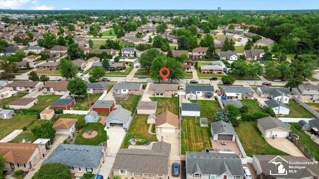 15930 Drysdale St, Southgate, MI 48195 - aerial view of property and surrounding area with nearby suburban area