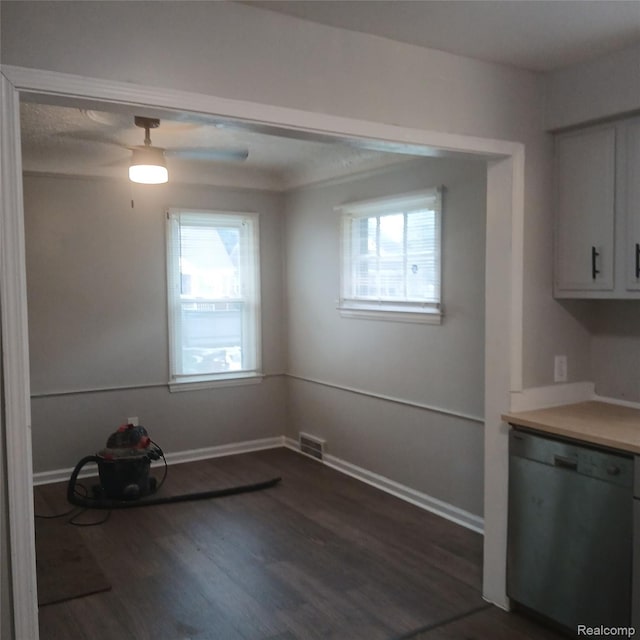 19145 Fielding St, Detroit, MI 48219 - unfurnished dining area with plenty of natural light and dark wood-style floors