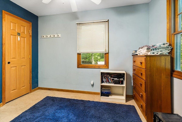 16253 1st Ln, Union Pier, MI 49129 - carpeted bedroom featuring baseboards and ceiling fan