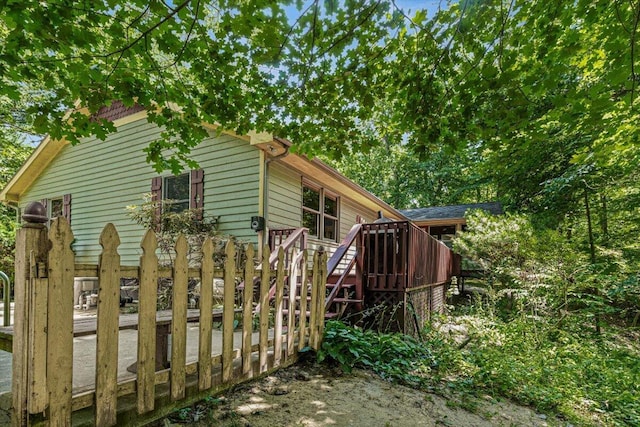 16253 1st Ln, Union Pier, MI 49129 - view of home's exterior with a deck and stairway