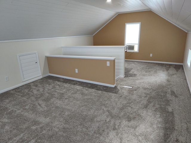 411 Block Rd, Coldwater, MI 49036 - bonus room featuring carpet flooring, lofted ceiling, and cooling unit
