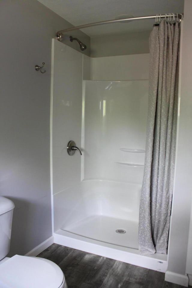 411 Block Rd, Coldwater, MI 49036 - full bathroom with wood finished floors and a shower stall
