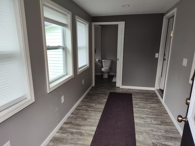 411 Block Rd, Coldwater, MI 49036 - corridor with baseboards and wood finished floors