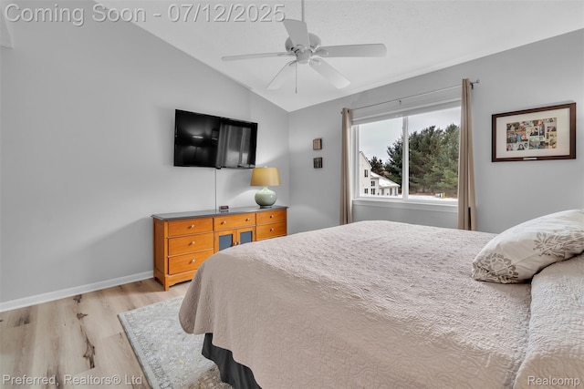 77 Sedum, Howell, MI 48843 - bedroom with vaulted ceiling, light wood-style floors, and a ceiling fan