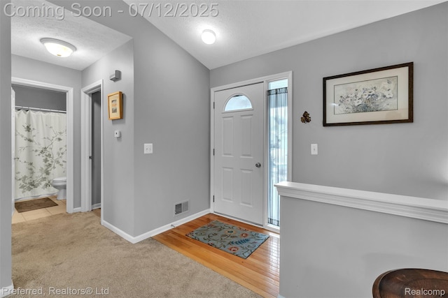 77 Sedum, Howell, MI 48843 - entrance foyer featuring a textured ceiling and carpet floors