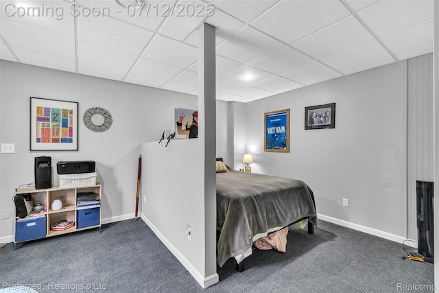 77 Sedum, Howell, MI 48843 - carpeted bedroom with a paneled ceiling and baseboards