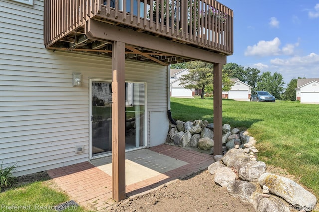 77 Sedum, Howell, MI 48843 - view of patio with a deck