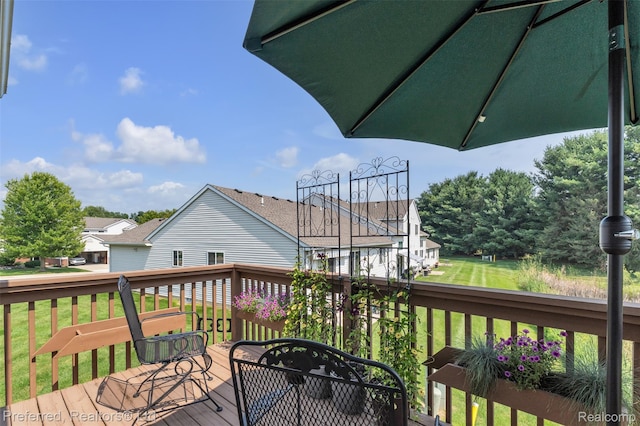 77 Sedum, Howell, MI 48843 - deck featuring a lawn