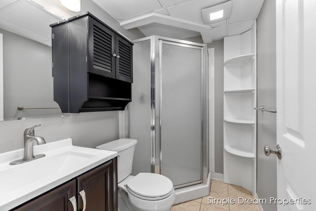 1026 Coldbrook St NE, Grand Rapids, MI 49503 - bathroom featuring a shower stall, vanity, and tile patterned floors