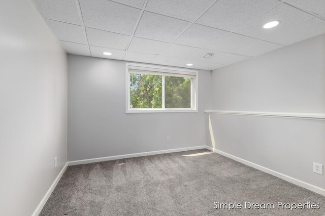 1026 Coldbrook St NE, Grand Rapids, MI 49503 - carpeted empty room featuring a paneled ceiling and recessed lighting