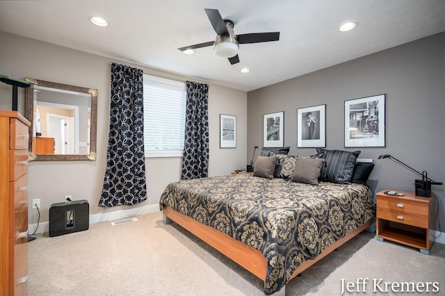 5692 Nile Dr SW, Wyoming, MI 49418 - bedroom with carpet flooring, recessed lighting, and ceiling fan
