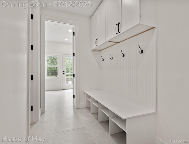 4743 S Ridge Dr, West Bloomfield, MI 48323 - mudroom featuring light tile patterned flooring and recessed lighting