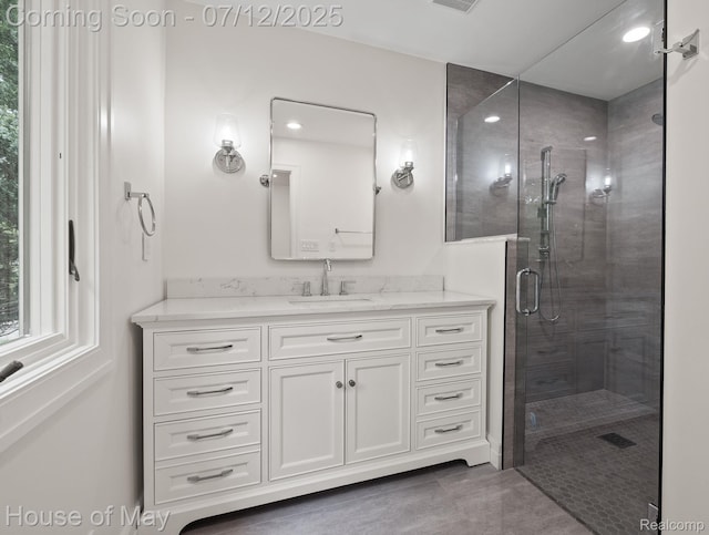 4743 S Ridge Dr, West Bloomfield, MI 48323 - full bath with vanity and a shower stall