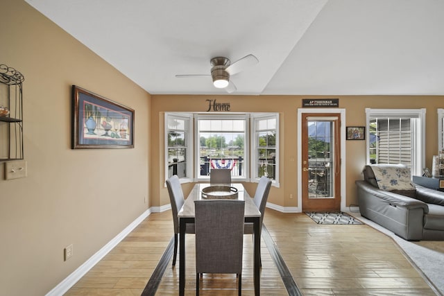 11259 Baker Rd, Jerome, MI 49249 - dining room featuring light wood-style floors and ceiling fan