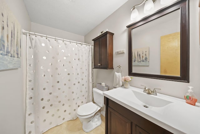 11259 Baker Rd, Jerome, MI 49249 - bathroom with tile patterned flooring, vanity, and a shower with shower curtain