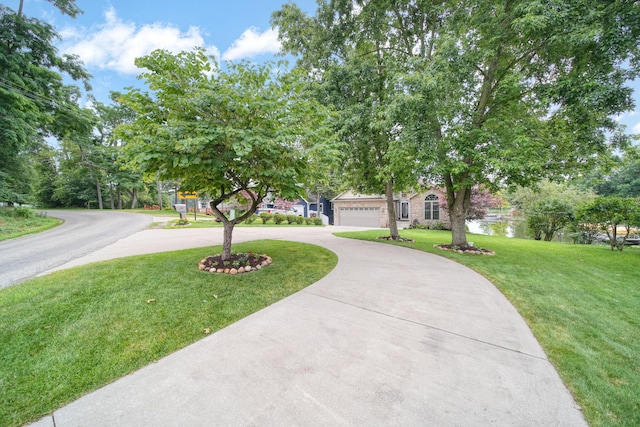 11259 Baker Rd, Jerome, MI 49249 - obstructed view of property featuring curved driveway and a front lawn