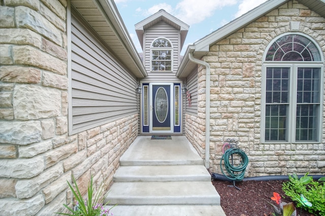 11259 Baker Rd, Jerome, MI 49249 - doorway to property with stone siding