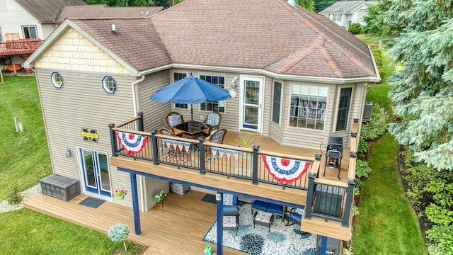 11259 Baker Rd, Jerome, MI 49249 - back of property with a wooden deck