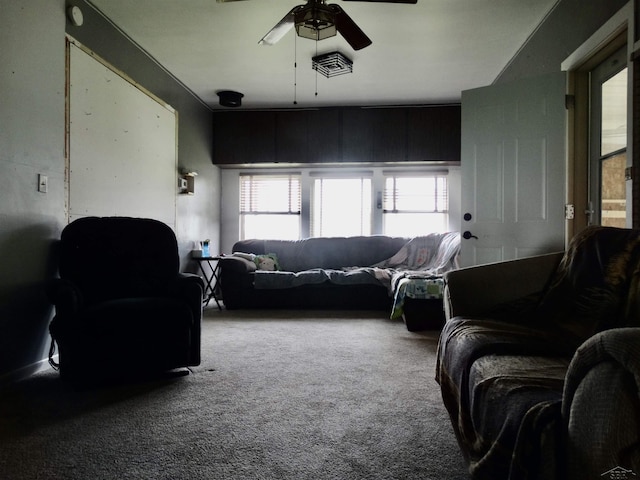 1570 Evon Rd, Saginaw, MI 48601 - carpeted living room featuring a ceiling fan