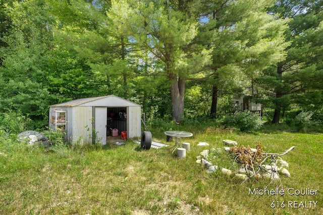 9583 E 5 Mile Rd, Big Rapids, MI 49307 - view of yard with a shed