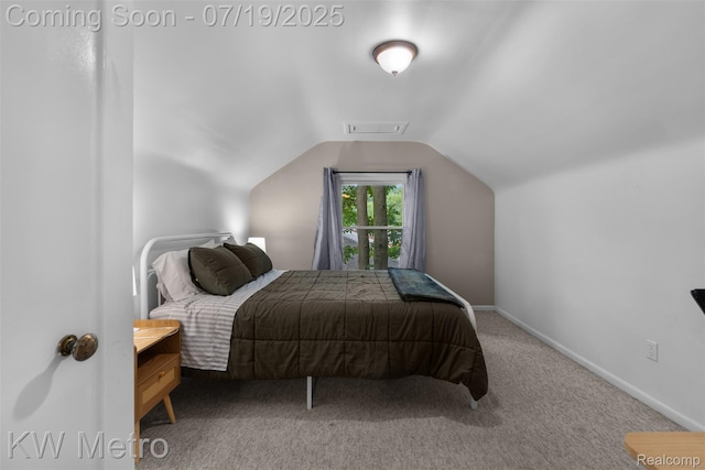 972 Goodale Ave, Clawson, MI 48017 - carpeted bedroom featuring lofted ceiling and baseboards