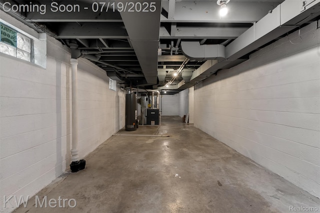 972 Goodale Ave, Clawson, MI 48017 - unfinished basement with water heater