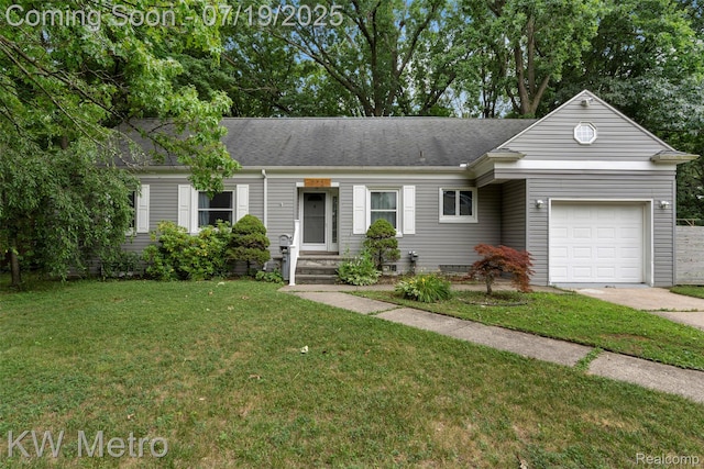 972 Goodale Ave, Clawson, MI 48017 - single story home featuring an attached garage, concrete driveway, a front lawn, and roof with shingles