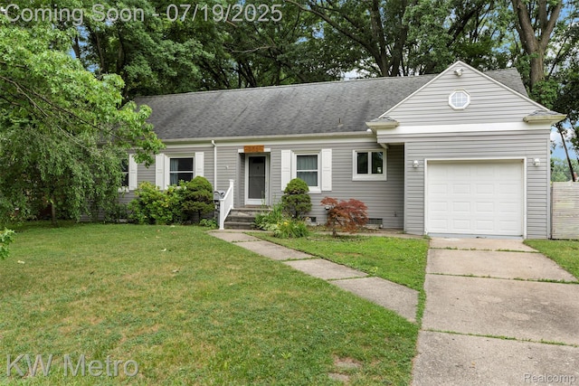 972 Goodale Ave, Clawson, MI 48017 - single story home with a garage, driveway, a front lawn, and roof with shingles