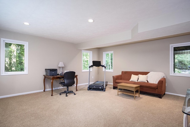 7751 Austinridge Dr SE, Caledonia, MI 49316 - carpeted office with baseboards and recessed lighting