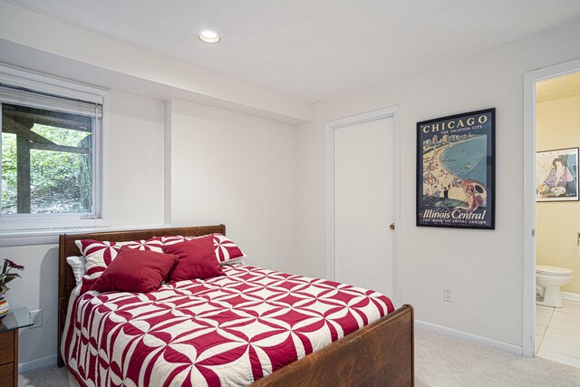 7751 Austinridge Dr SE, Caledonia, MI 49316 - bedroom with carpet flooring, ensuite bathroom, and recessed lighting
